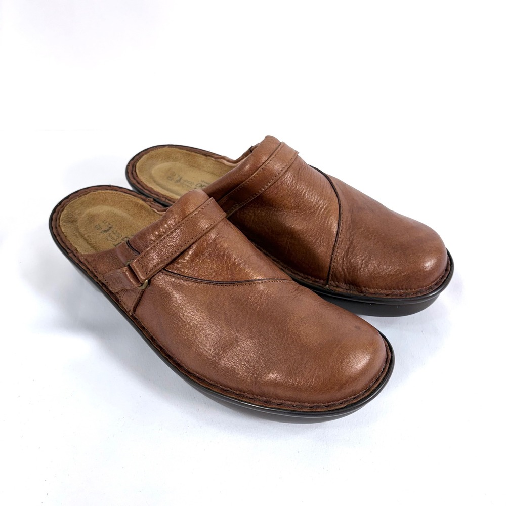 Naot Leather Clogs Brown Slip On Mule Comfort Shoes EU 42 Womens 11 US